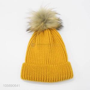 New Useful Yellow Winter Warm Knitting Hat for Children