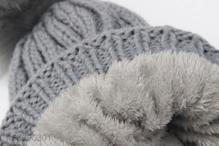 Direct Factory Gray Winter Warm Knitting Hat