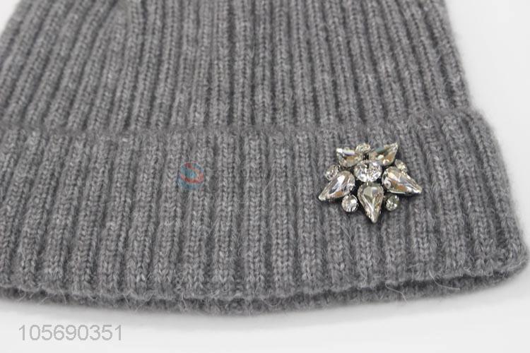 Factory Excellent Gray Winter Warm Knitting Hat