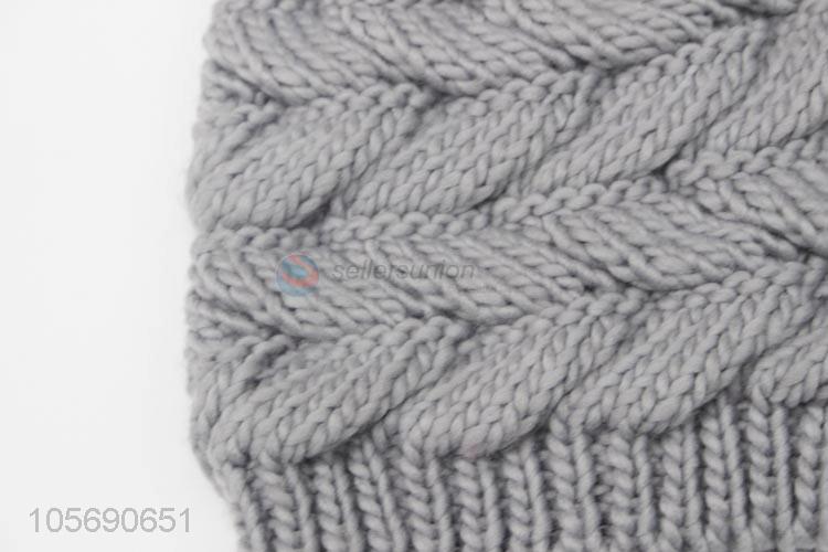 Eco-friendly Gray Winter Warm Knitting Hat for Children