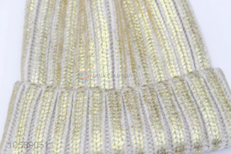 Hot Sale Shiny Winter Warm Knitting Hat