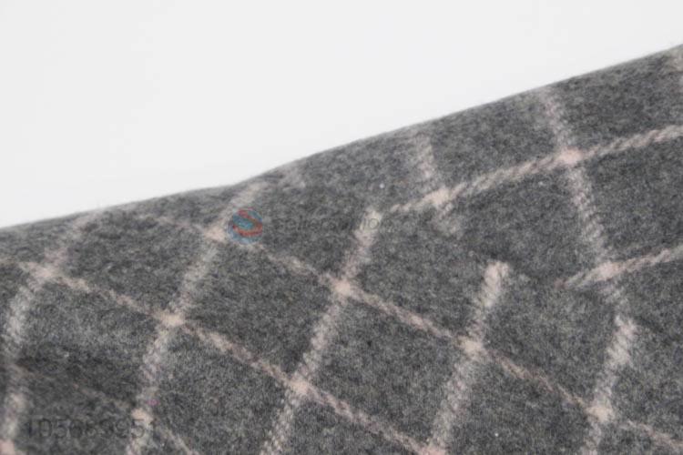 Best Price Winter Warm Gray Plaid Scarf with Tassel