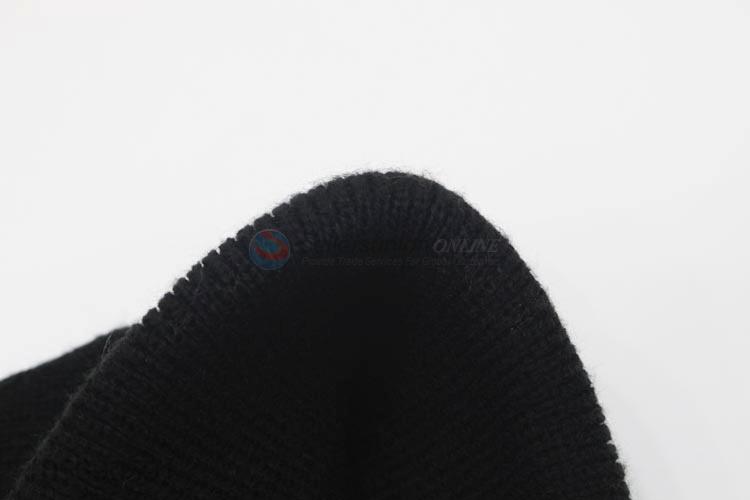 China Hot Sale Black Winter Warm Knitting Hat