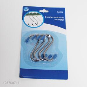 Rustless metal hanger S shape hook with blue sheath