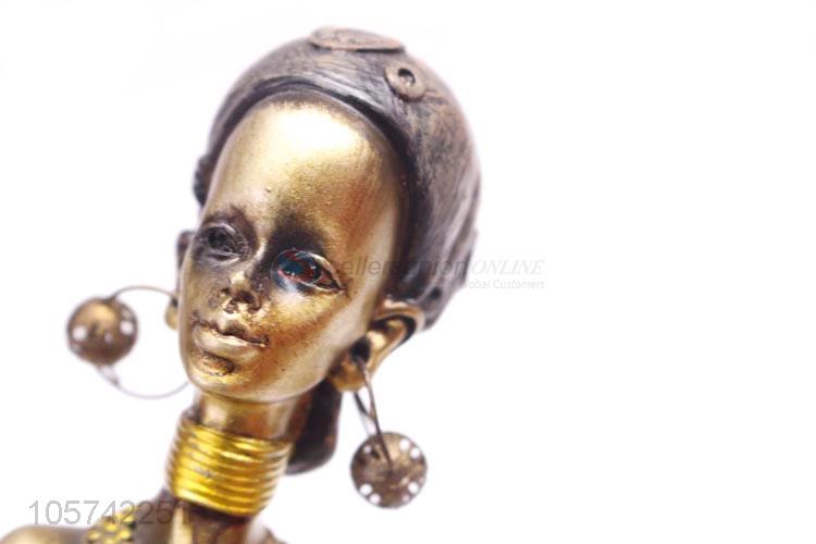 Low Price Resin Beautiful African Women Statues with Kids for Decoration