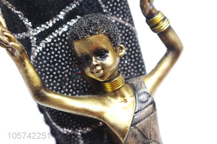 Low Price Resin Beautiful African Women Statues with Kids for Decoration