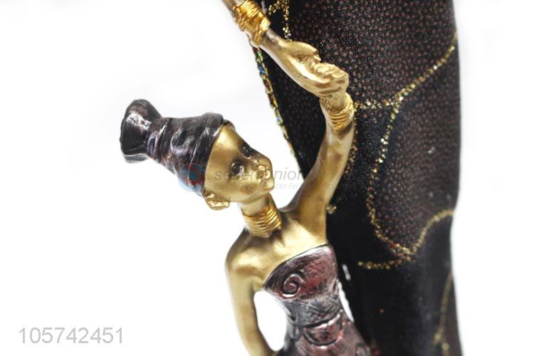 Wholesale Price Beautiful African Woman Sculpture Resin Indoor Decorative Statue