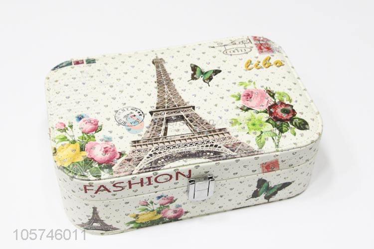 Direct factory supply tower printed pu cosmetics storage box