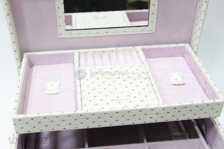 Superior quality tower printed pu makeup storage box with handle