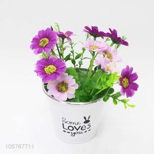 Factory Price Tin Flowerpot Wedding Garden Decoration Artificial Flower