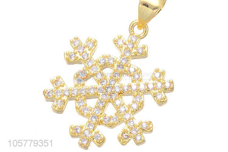 Best Selling Snowflake Shape Inlay Zircon Pendant Fashion Accessories