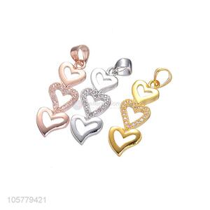 Best Price Heart Shape Copper Necklace Pendant With Inlay Zircon