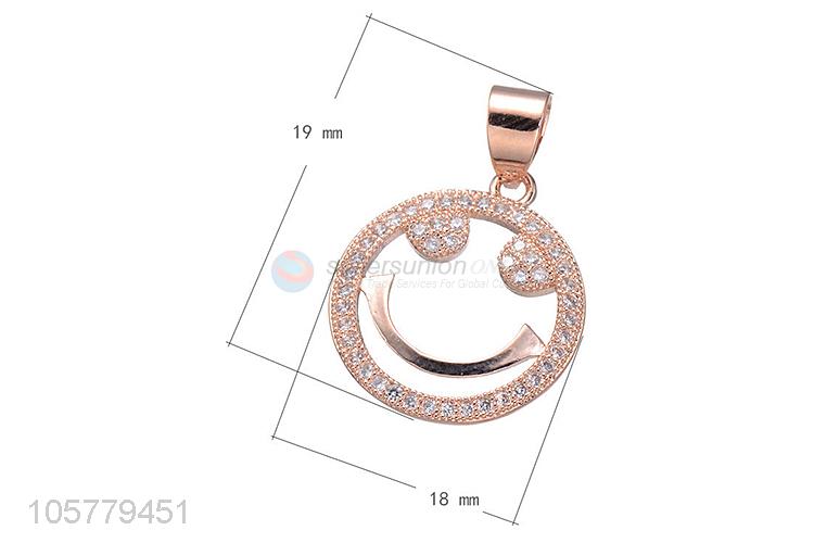 Fashion Smile Face Copper Necklace Pendant For Ladies