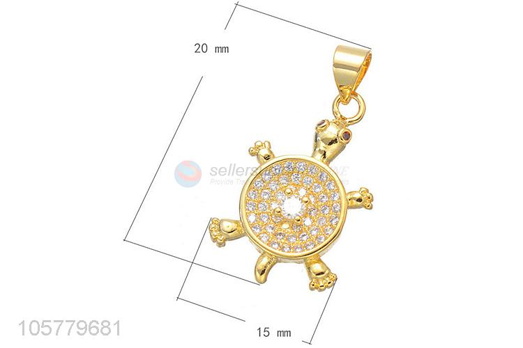 Popular Tortoise Shape Copper Pendant Inlay Zircon Accessories