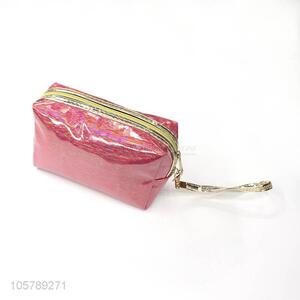 Wholesale cheap custom shiny pu makeup bag beauty bag