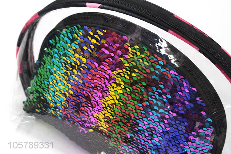 Factory sales fashion transparent pvc makeup bag set