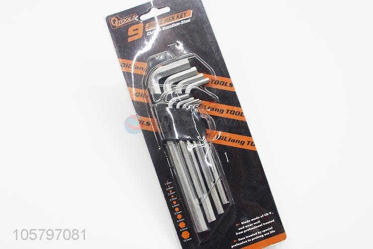 High grade 9pcs L type hex key wrench steel wrench