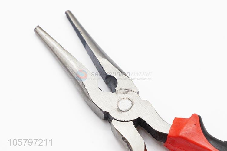 China manufacturer plastic handle steel needle nose plier