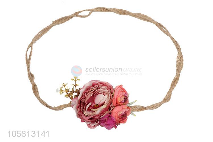 Fashion Simulation Flower Hemp Rope Decorative Sash Belt