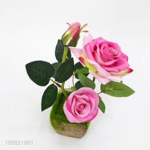 New Useful Artificial Rose Flower Plant Bonsai for Garden Decor