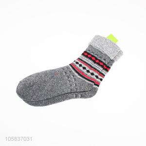 Premium quality rhombus pattern men winter warm socks