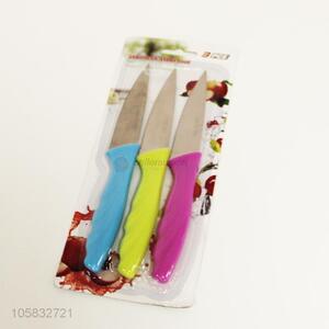 Hot selling 3PC stainless steel fruit knife with plastic handle