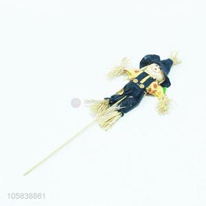 Modern design scarecrow with stick holiday decoration