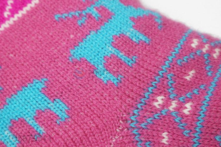 Bottom Price Women Christmas Elk Snowflake Floor Thick Socks