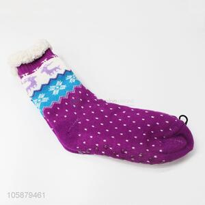 China Wholesale Purple Warm Comfort Ski Socks&Floor Sock