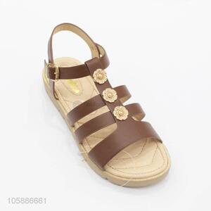 Custom vintage brown summer outdoor flat women sandals