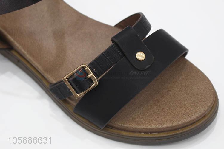 China manufacturer stylish summer belt buckle flat sandals