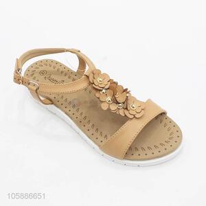 China maker women sandals ladies pu flat sandals