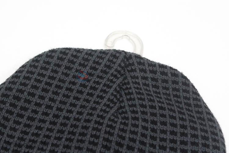 High Quality Plaid Knitted Warm Cap Man's Beanie