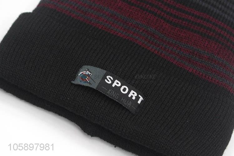 New Arrival Plush Lining Winter Warm Beanie For Man