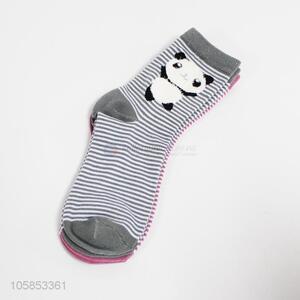 Factory price striped polyester socks for women