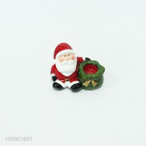 Hot selling ceramic christmas decoration santa candle holder