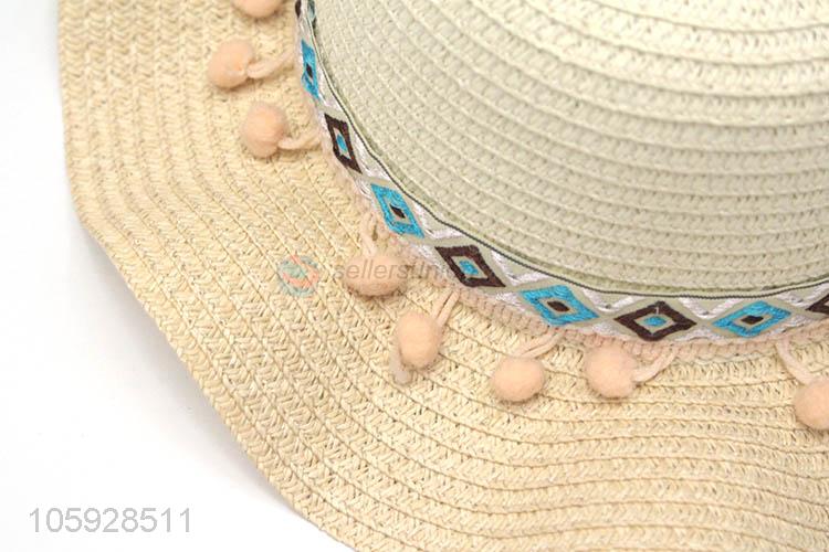 Low price beach cap children fashion outside fedora straw kids hat