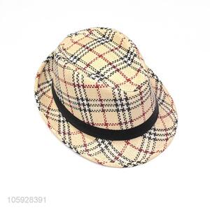 Wholesale unique design hat classic plaid top hat