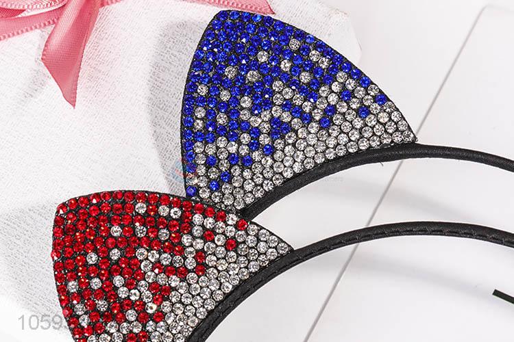 Wholesale Colorful Cat Ear Diamond Hair Hoop Hair Clasp