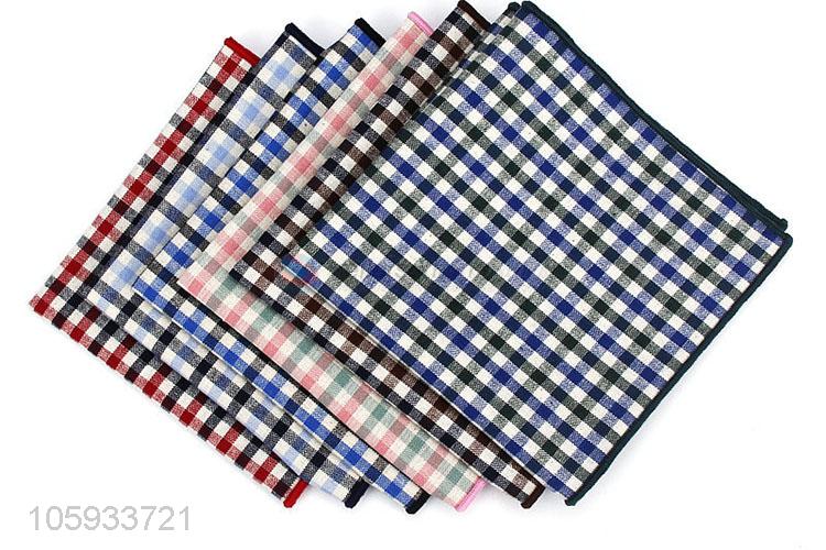 Wholesale Plaid Polyester Business Handkerchief For Man