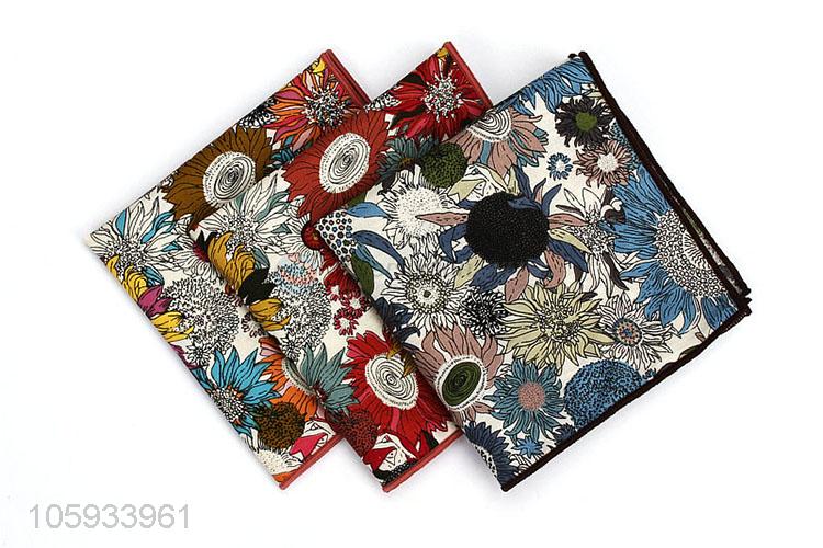 Custom Printed Cotton Pocket Handkerchief For Men