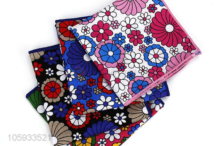 Best Selling Flower Pattern Cotton Handkerchief For Man