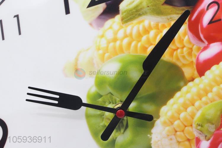 Fashion Vegetable Pattern Round Household Wall Clock