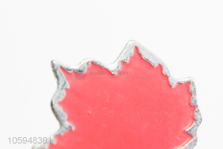 Competitive Price Red Maple Leaf Alloy Brooch