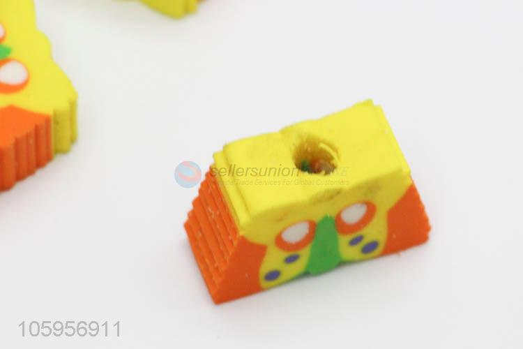 Wholesale creative butterfly shape pencil eraser for school children