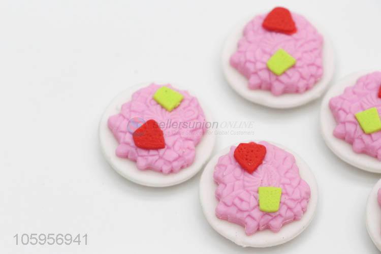 Novelty cake shape 3d promotion eraser for children