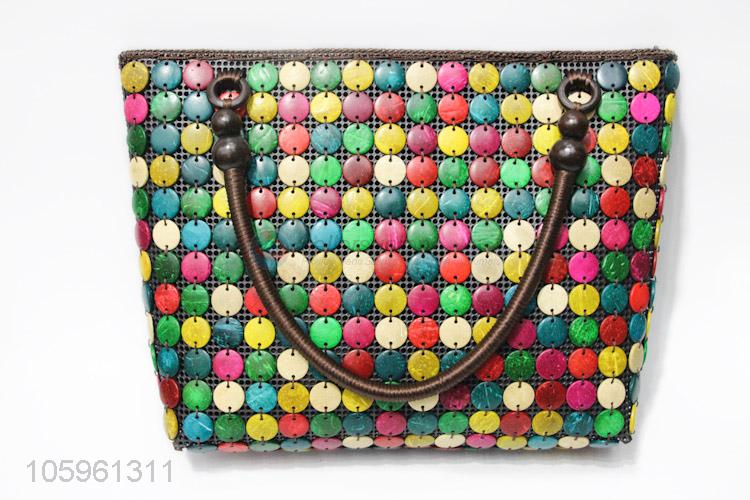 Modern Style Colorful Coconut Shell Accessories Shoulder Bag