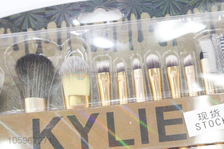 Best sale 12pcs gold makeup brush set with nylon hair brush