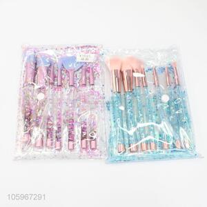 Newly crystal sequins quicksand make up 7 pieces makeup brush set