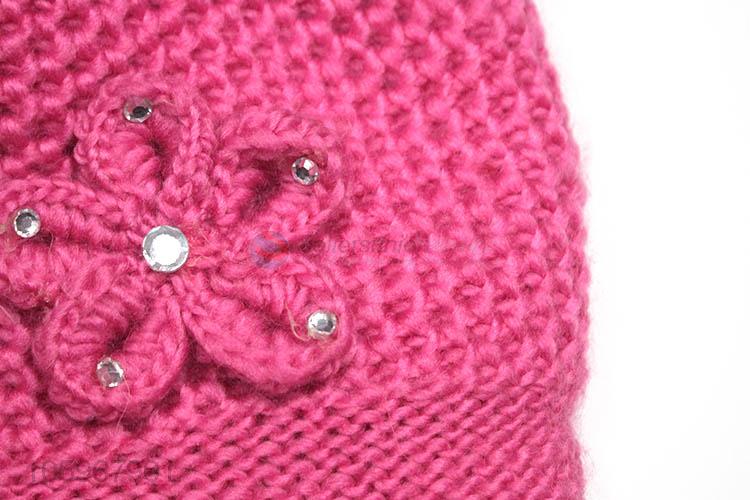 New style ladies pink winter warm hat fashion beanie cap